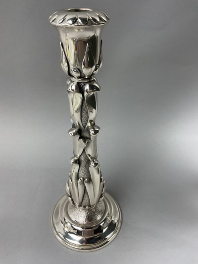 Pair of silver-plated candlesticks