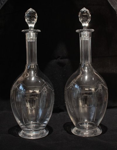 Pair of Nancy cut crystal decanters, Art Deco circa 1930