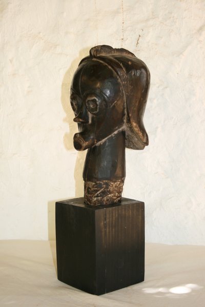 Byeri head from a Fang reliquary, Gabon.