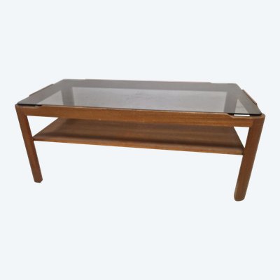 Ein Teakholz Myer Couchtisch Aus Der Mitte Des Letzten Jahrhunderts Und Rauchglas