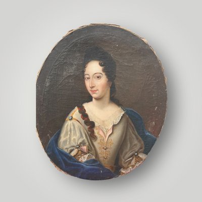 Portrait Ovale De Femme D’époque XVIIIème Marie De Girard De Boisverger - Huile Sur Toile H 73 cm