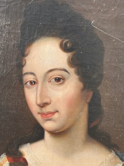 Portrait Ovale De Femme D’époque XVIIIème Marie De Girard De Boisverger - Huile Sur Toile H 73 cm
