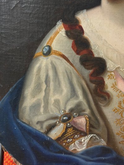 Portrait Ovale De Femme D’époque XVIIIème Marie De Girard De Boisverger - Huile Sur Toile H 73 cm