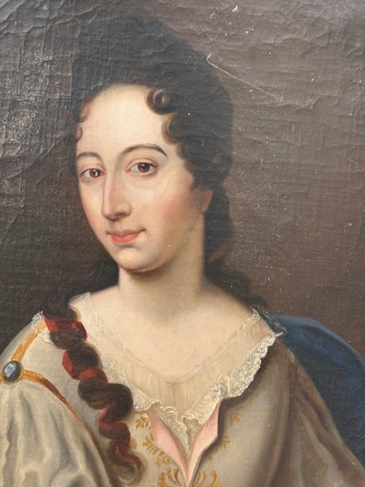Portrait Ovale De Femme D’époque XVIIIème Marie De Girard De Boisverger - Huile Sur Toile H 73 cm