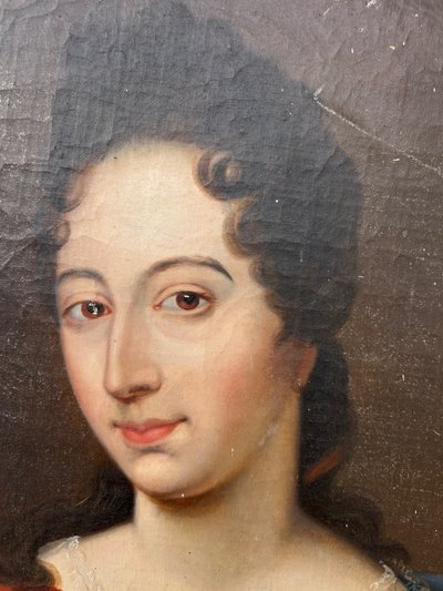 Portrait Ovale De Femme D’époque XVIIIème Marie De Girard De Boisverger - Huile Sur Toile H 73 cm
