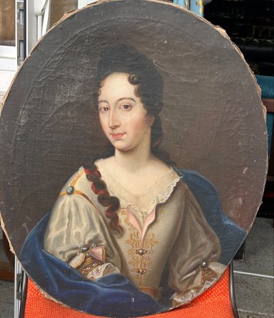 Portrait Ovale De Femme D’époque XVIIIème Marie De Girard De Boisverger - Huile Sur Toile H 73 cm