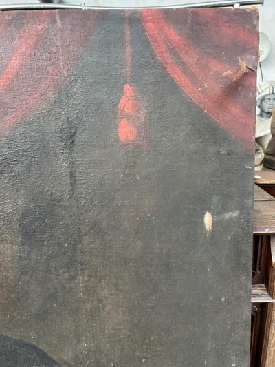 Grande ritratto di uomo religioso all'inizio del XVIII secolo olio su tela H 135 cm