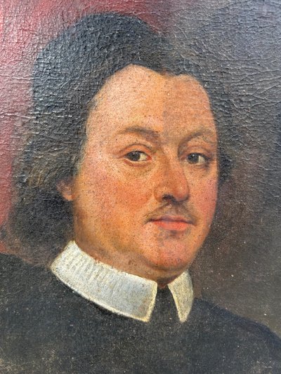 Grande ritratto di uomo religioso all'inizio del XVIII secolo olio su tela H 135 cm