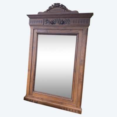 Grand miroir biseauté en bois sculpté - Style néo-renaissance, XIXème siècle