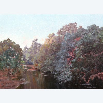 Eugène François Adolphe DESHAYES, River in Algeria