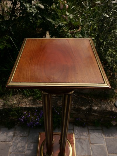 Revolving plant stand in mahogany, mahogany veneer and brass, Napoleon III period