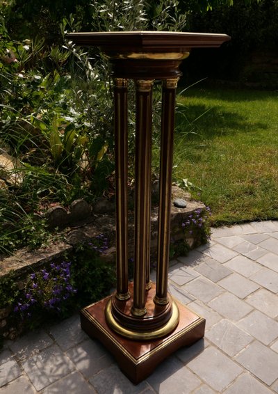 Revolving plant stand in mahogany, mahogany veneer and brass, Napoleon III period