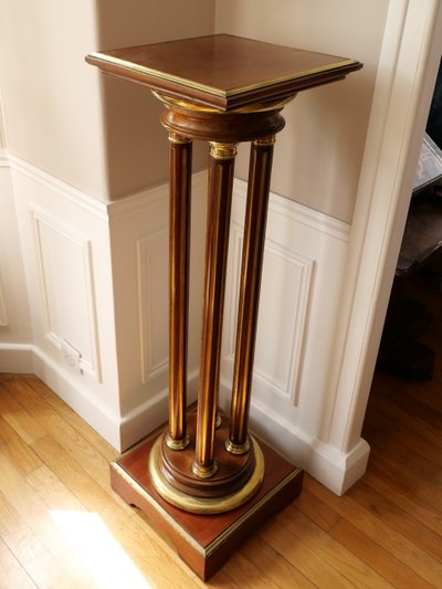 Revolving plant stand in mahogany, mahogany veneer and brass, Napoleon III period