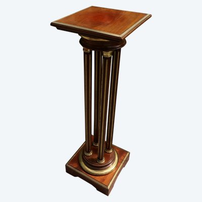 Revolving plant stand in mahogany, mahogany veneer and brass, Napoleon III period