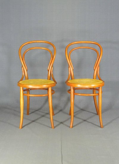 2 sedie da bistrot Hofmann N°14 con bastoni No Thonet