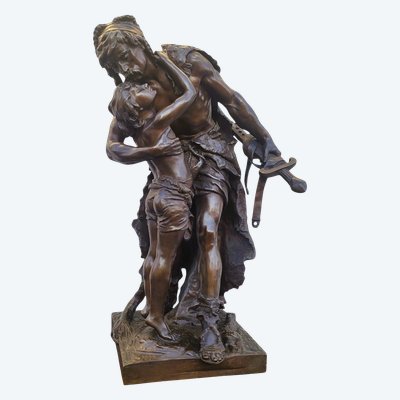 H Plé (1853-1922), Siot Decauville, Les Gaulois, Large Bronze Signed, Late 19th century