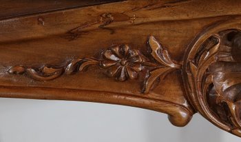  Solid walnut living room table in the Louis XV style - Early XXth century