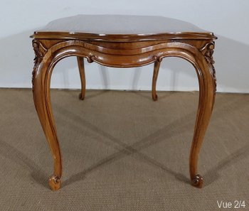  Solid walnut living room table in the Louis XV style - Early XXth century
