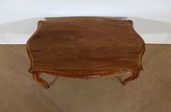  Solid walnut living room table in the Louis XV style - Early XXth century