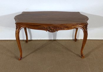  Solid walnut living room table in the Louis XV style - Early XXth century