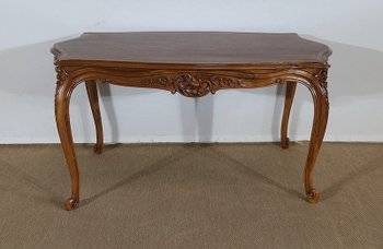  Solid walnut living room table in the Louis XV style - Early XXth century