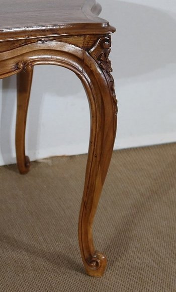  Solid walnut living room table in the Louis XV style - Early XXth century