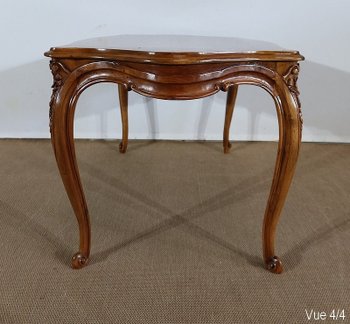  Solid walnut living room table in the Louis XV style - Early XXth century