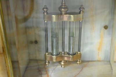 Marble and bronze mantel set, "A L'Espérance" by H.Godchot - Late 19th century