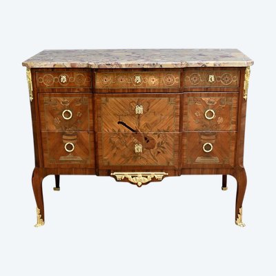 Commode Sauteuse, style Transition Louis XV/Louis XVI – Début XXe