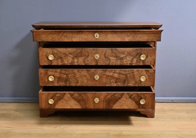 Commode en Ronce de Noyer, époque Restauration – 1re partie XIXe
