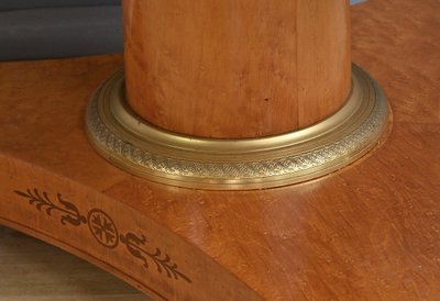 Round Table with Extensions in Bird's Eye Maple, Charles X style - 1940