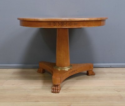 Round Table with Extensions in Bird's Eye Maple, Charles X style - 1940