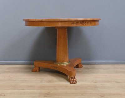 Round Table with Extensions in Bird's Eye Maple, Charles X style - 1940
