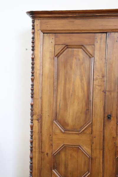 Antique Poplar Wood Wardrobe
