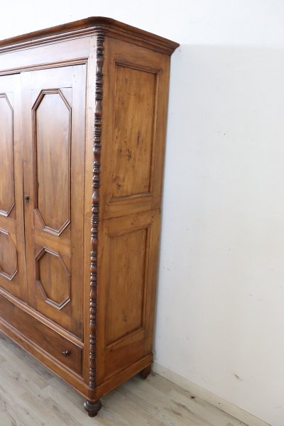 Antique Poplar Wood Wardrobe