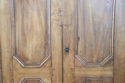 Antique Poplar Wood Wardrobe