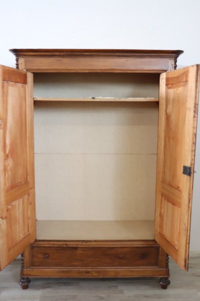 Antique Poplar Wood Wardrobe