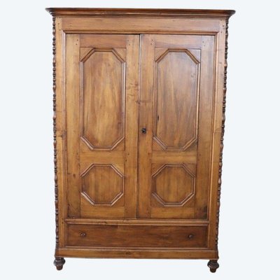 Antique Poplar Wood Wardrobe