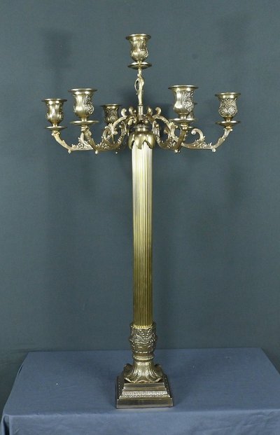 Large Bronze Candelabra, Louis XVI style - Late 19th century