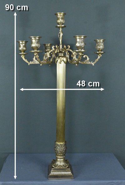 Large Bronze Candelabra, Louis XVI style - Late 19th century