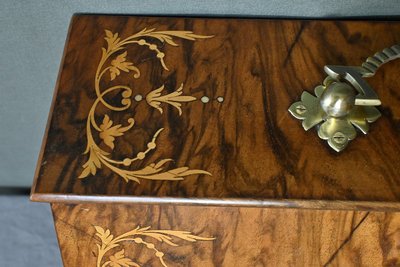 Walnut burl letter box - Early 20th century