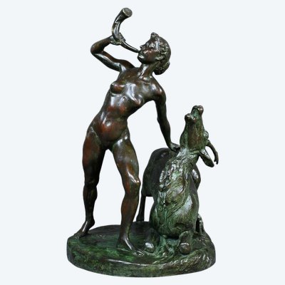Importante bronzo "Diana cacciatrice" di J. Geleyn - Inizio XX secolo