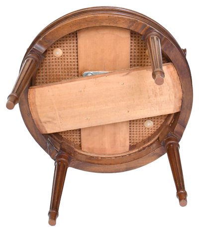 Louis XVI style fluted office armchair with swivel seat