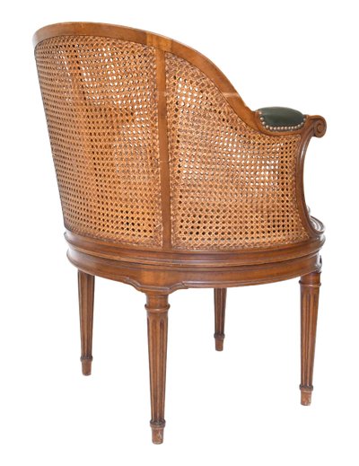 Louis XVI style fluted office armchair with swivel seat