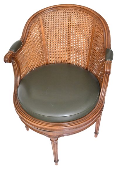 Louis XVI style fluted office armchair with swivel seat