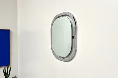 Miroir Bauhaus en acier chromé