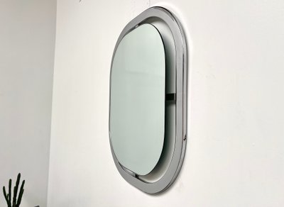 Miroir Bauhaus en acier chromé