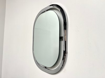 Miroir Bauhaus en acier chromé