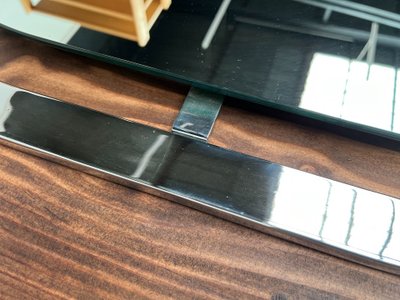 Miroir Bauhaus en acier chromé