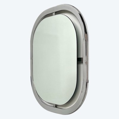 Miroir Bauhaus en acier chromé
